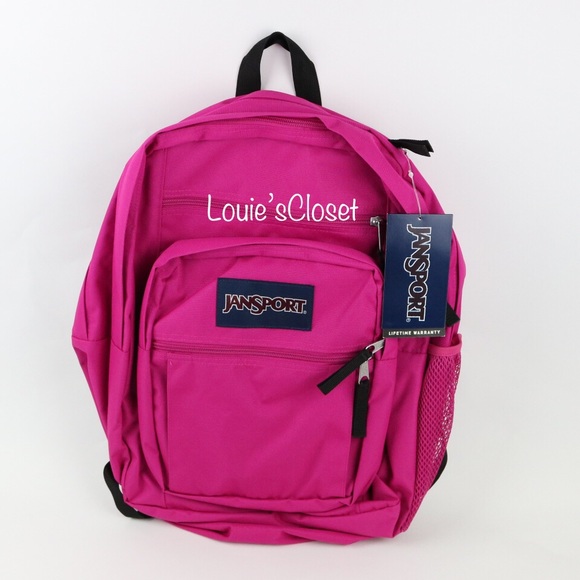 pink jansport big student backpack